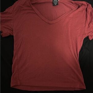 Women's V-Neck Top - Red